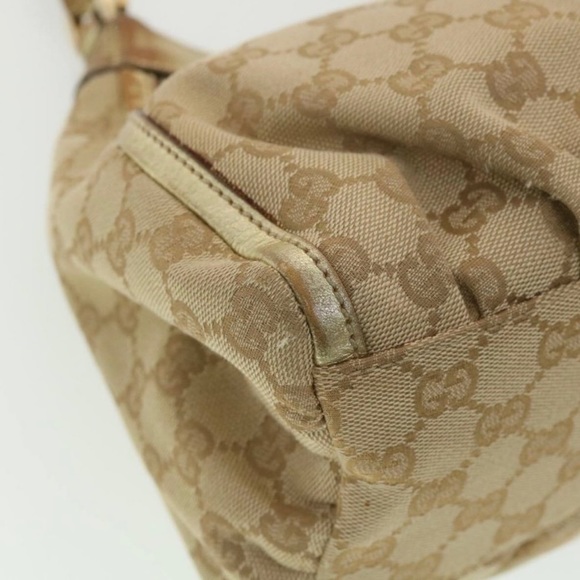 GUCCI CANVAS ABBEY SHOULDER BAG BEIGE/GOLD EARLY 90'S - Picture 8 of 12